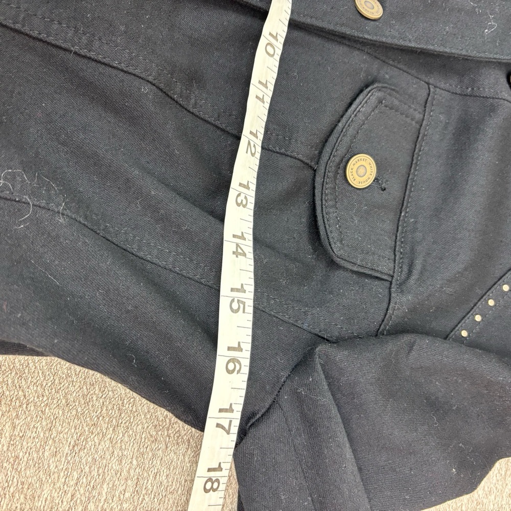 White House Black Market Black Denim Stud-Trim Utility Jacket - Picture 10 of 11